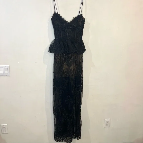 V. Chapman Ophilia lace maxi Dress in Black size 2